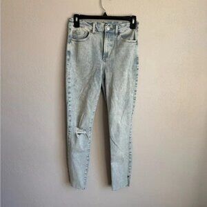 Express Light Wash 4 Way Hyper Stretch High Rise Skinny Jean Womens 2 (S) Denim